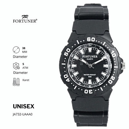 Fortuner Jam Tangan Analog Pria Wanita Water Resistant Rubber Kelcey