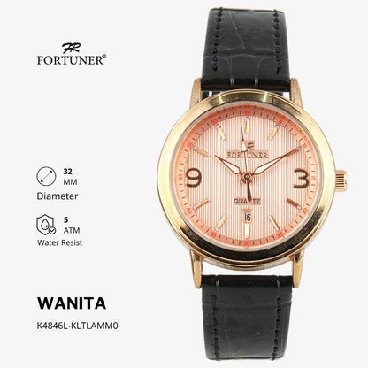 Fortuner Jam Tangan Analog Wanita Kulit Water Resistant Yordana