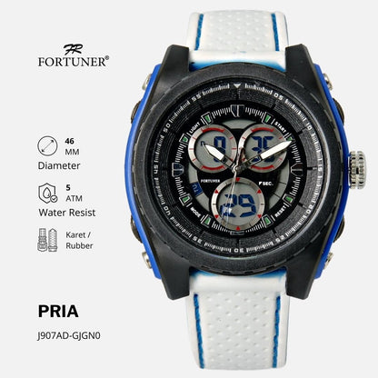 Fortuner Jam Tangan Analog-Digital Pria Karet Tahan Air Juwan