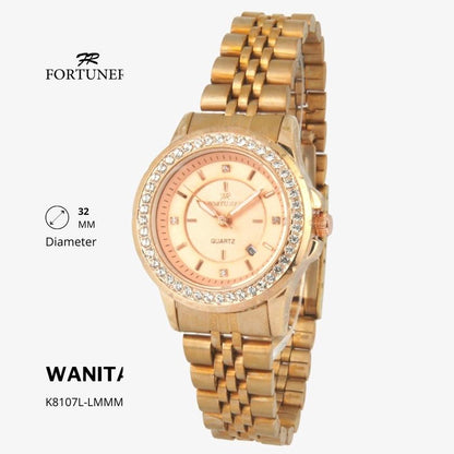 Fortuner Jam Tangan Wanita Analog Water Resist Tahan Air Rantai Stainless Yarmilla