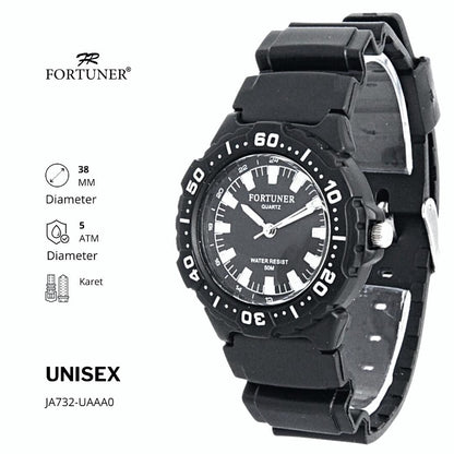 Fortuner Jam Tangan Analog Pria Wanita Water Resistant Rubber Kelcey