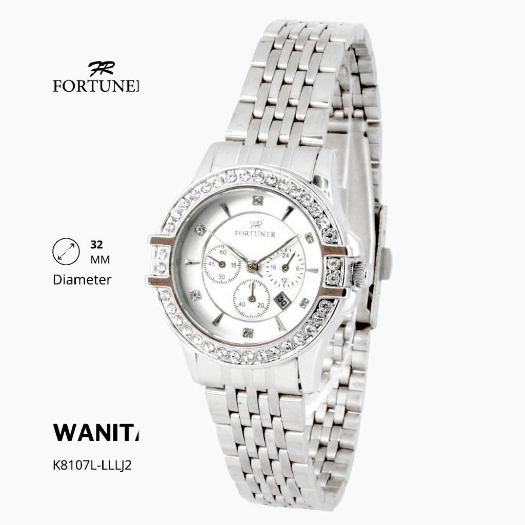 Fortuner Jam Tangan Wanita Analog Water Resist Tahan Air Rantai Stainless Yarona