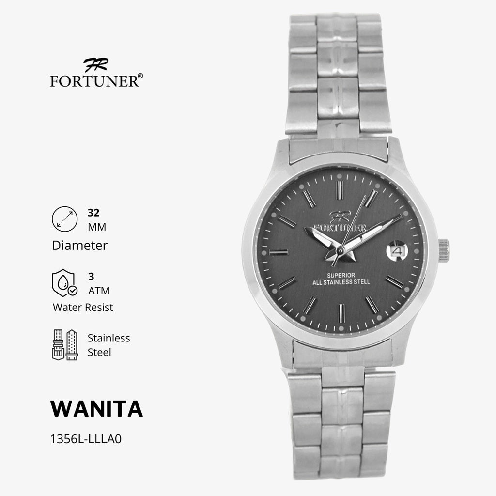 Fortuner Jam Tangan Wanita Analog Water Resist Superior All Stainless Tzifira