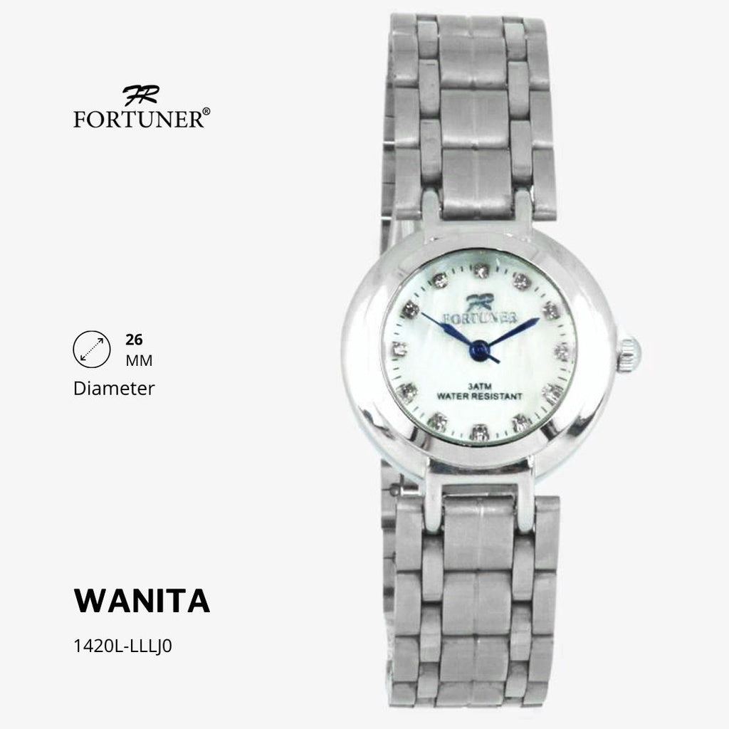 Fortuner Jam Tangan Analog Wanita Silver Gold Water Resistant Rantai Yessenia