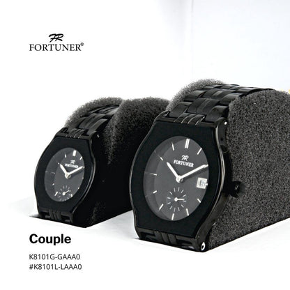 Fortuner Jam Tangan Couple Analog Stainless Tahan Air Rantai Oakley