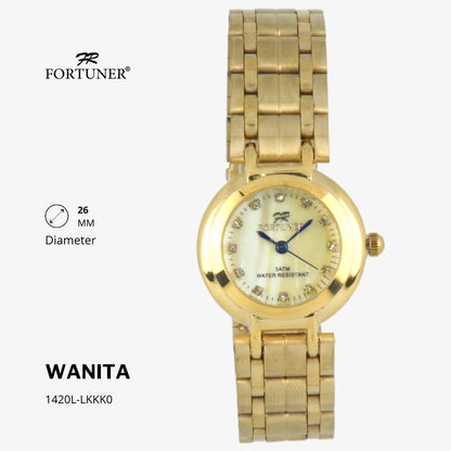 Fortuner Jam Tangan Analog Wanita Silver Gold Water Resistant Rantai Yessenia