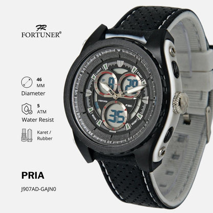 Fortuner Jam Tangan Analog-Digital Pria Karet Tahan Air Juwan