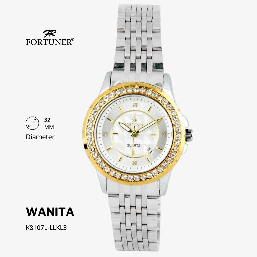 Fortuner Jam Tangan Wanita Analog Water Resist Tahan Air Rantai Stainless Yarmilla