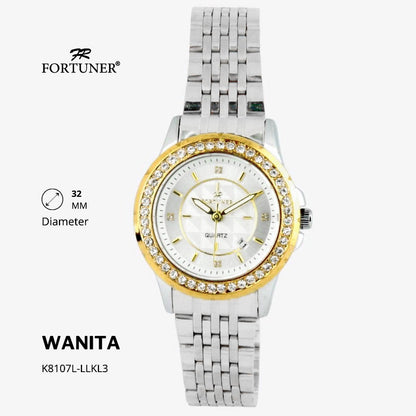 Fortuner Jam Tangan Wanita Analog Water Resist Tahan Air Rantai Stainless Yarmilla