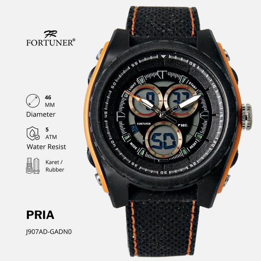 Fortuner Jam Tangan Analog-Digital Pria Karet Tahan Air Juwan