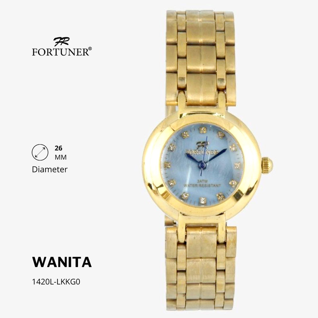 Fortuner Jam Tangan Analog Wanita Silver Gold Water Resistant Rantai Yessenia