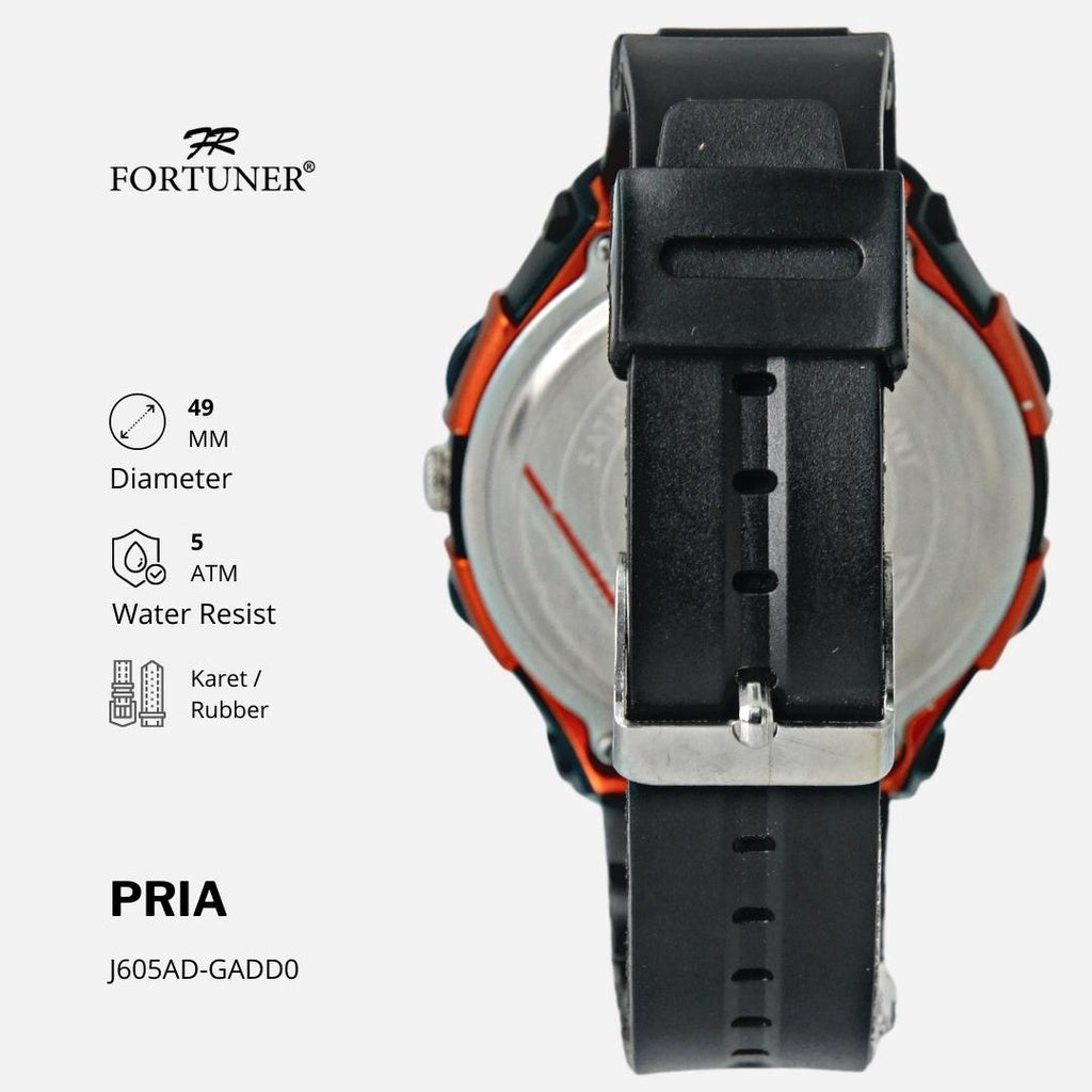 Fortuner Jam Tangan Pria Dual Time Sport Original Tahan Air Dack