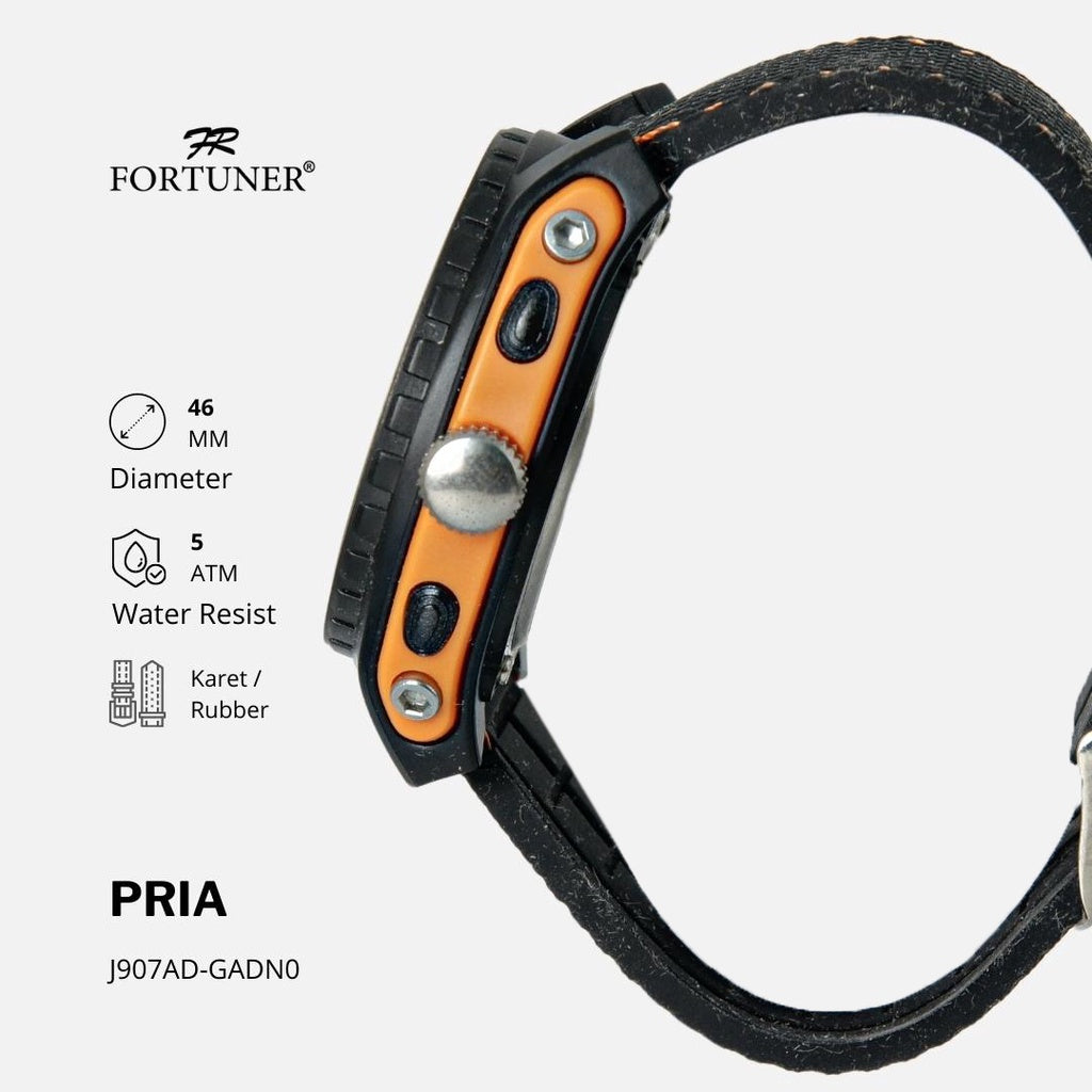 Fortuner Jam Tangan Analog-Digital Pria Karet Tahan Air Juwan