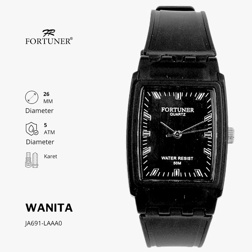 Fortuner Jam Tangan Wanita Analog Kasual Water Resist Rubber Josephine