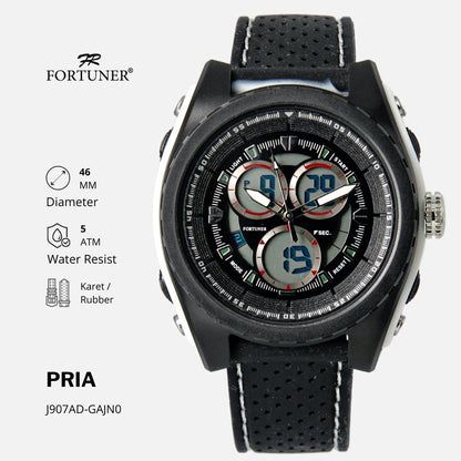 Fortuner Jam Tangan Analog-Digital Pria Karet Tahan Air Juwan
