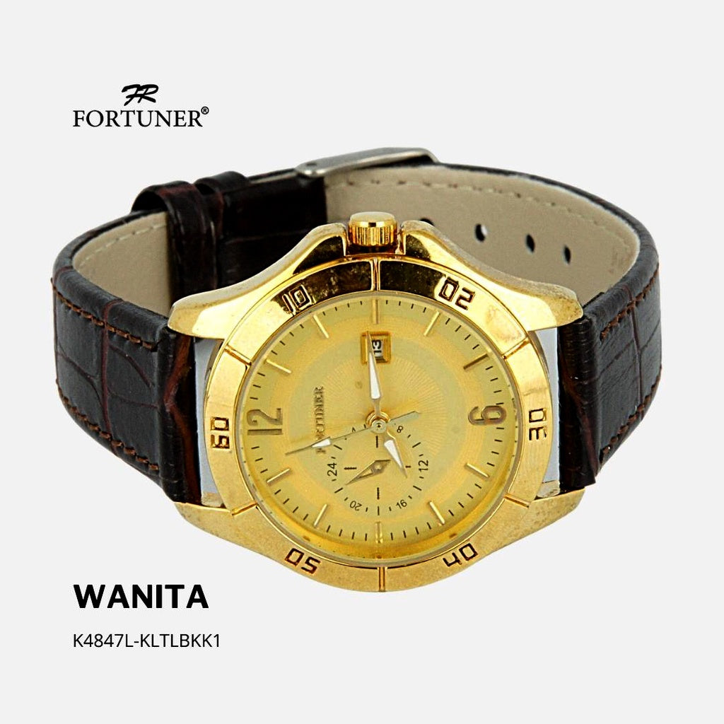 Fortuner Jam Tangan Analog Wanita Kulit Water Resistant Chrono Off Yosline