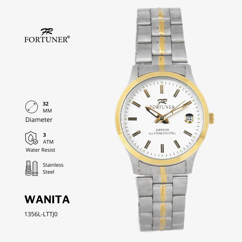 Fortuner Jam Tangan Wanita Analog Water Resist Superior All Stainless Tzifira