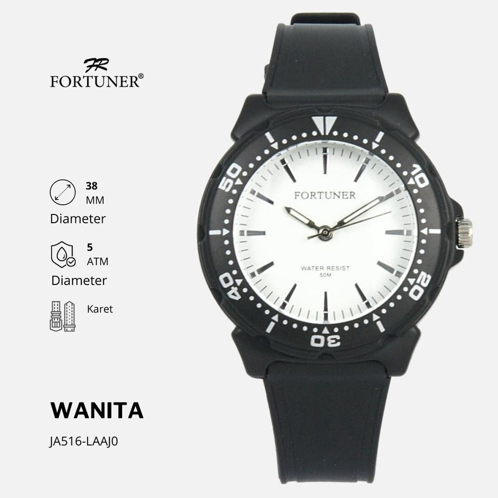 Fortuner Jam Tangan Analog Wanita Water Resistant Rubber Penelope