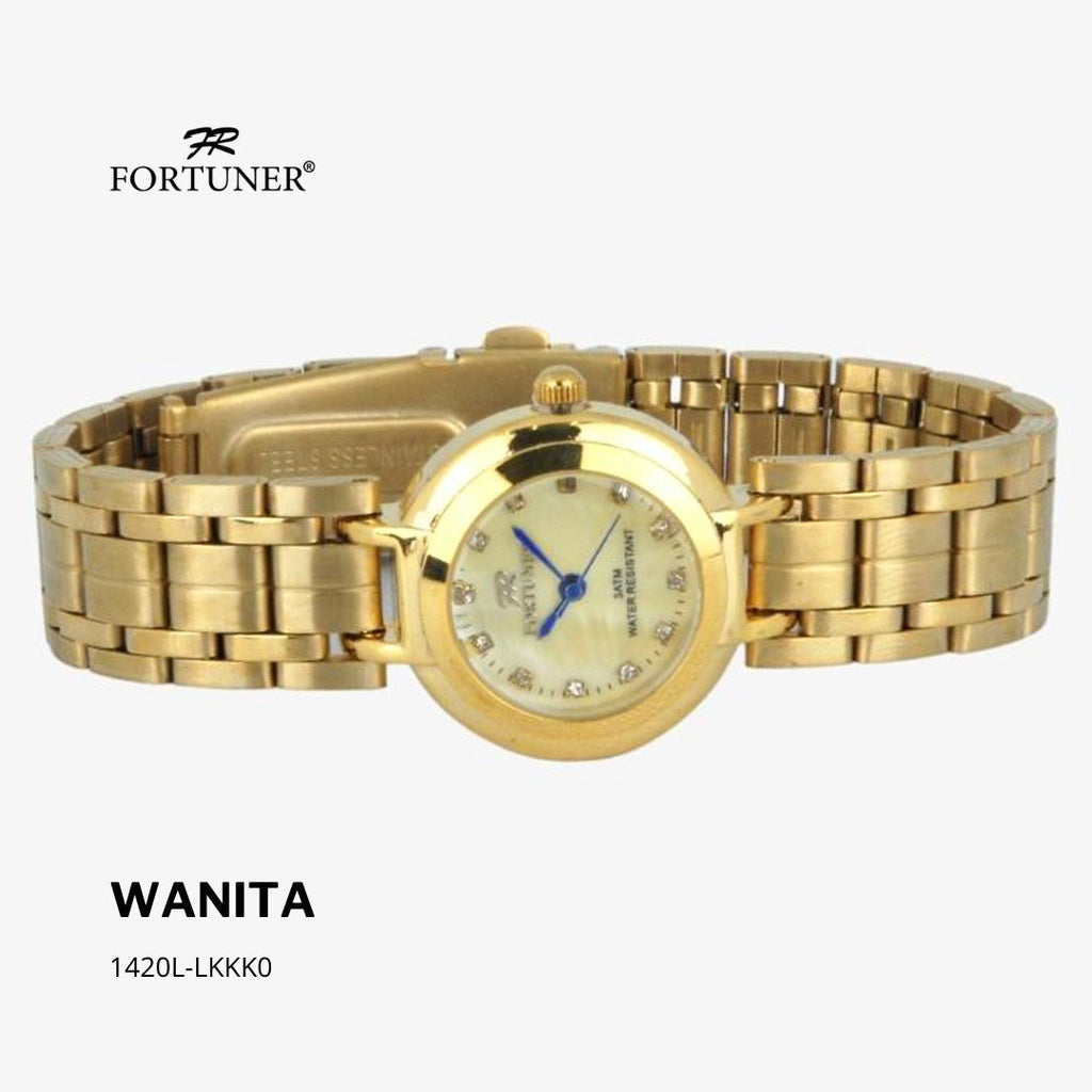 Fortuner Jam Tangan Analog Wanita Silver Gold Water Resistant Rantai Yessenia