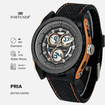 Fortuner Jam Tangan Analog-Digital Pria Karet Tahan Air Juwan