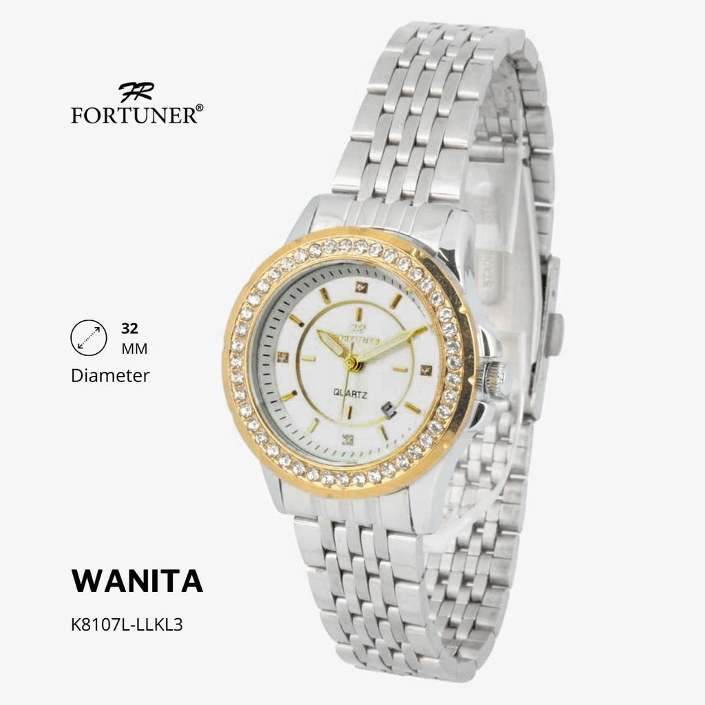 Fortuner Jam Tangan Wanita Analog Water Resist Tahan Air Rantai Stainless Yarmilla