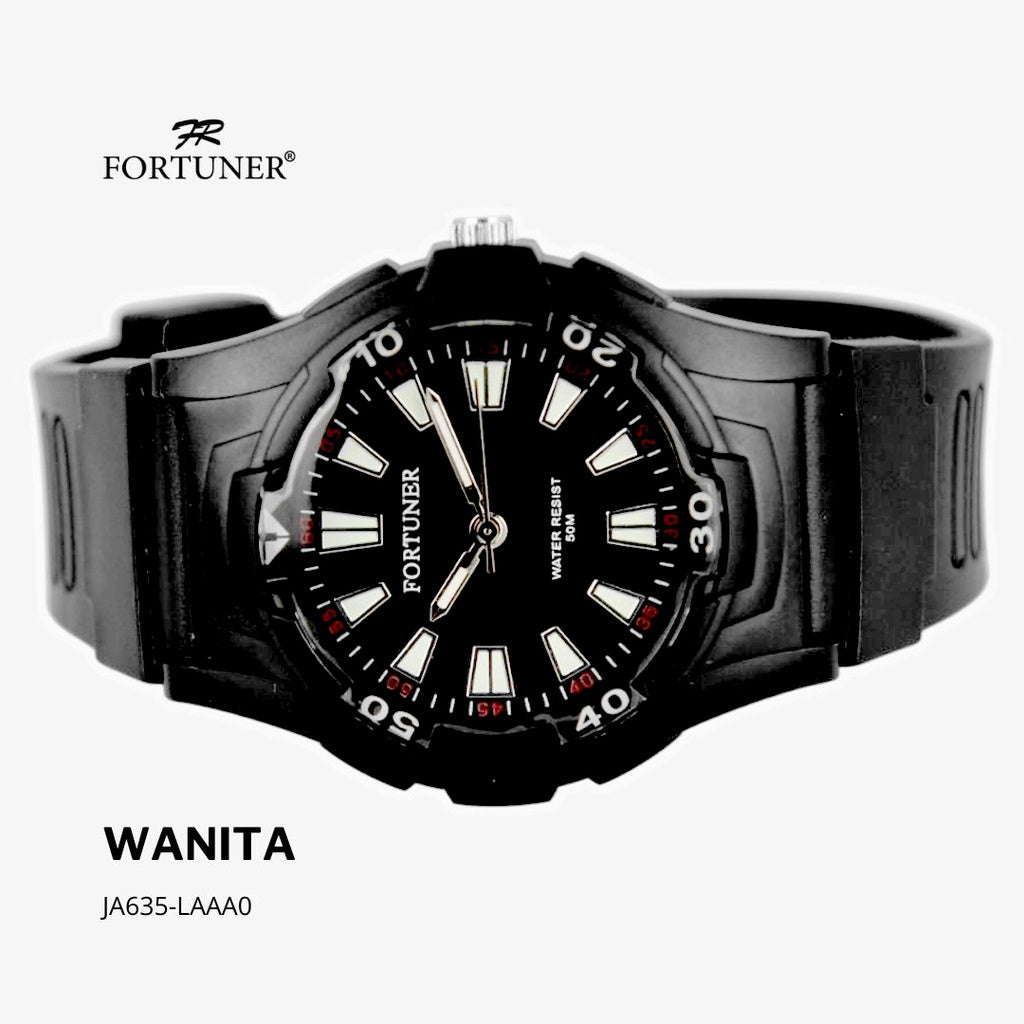 Fortuner Jam Tangan Kasual Analog Wanita Water Resistant Rubber Zelmira