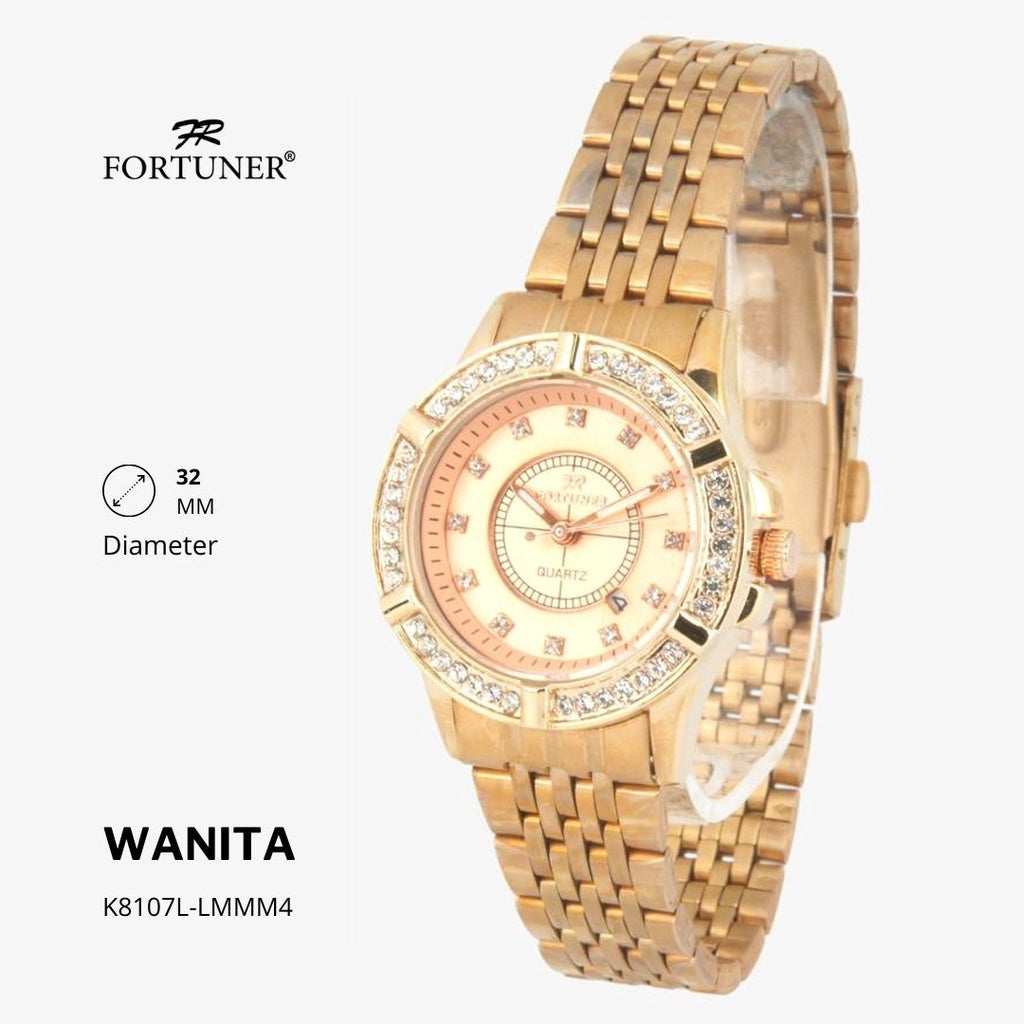 Fortuner Jam Tangan Wanita Analog Water Resist Tahan Air Rantai Stainless Yarina