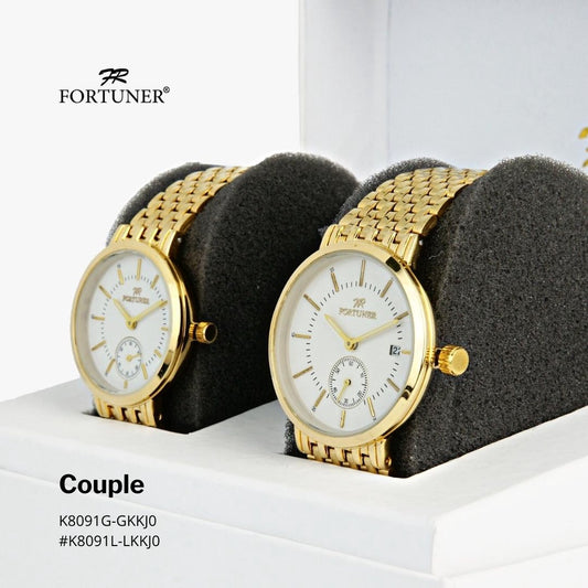 Fortuner Jam Tangan Couple Analog Chrono Rantai Tahan Air Valery