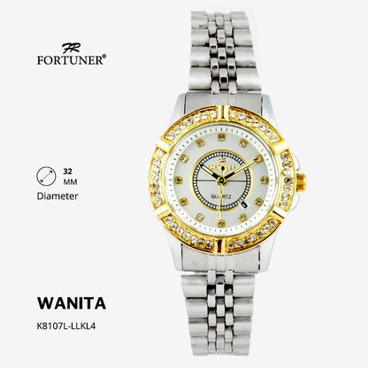 Fortuner Jam Tangan Wanita Analog Water Resist Tahan Air Rantai Stainless Yarina