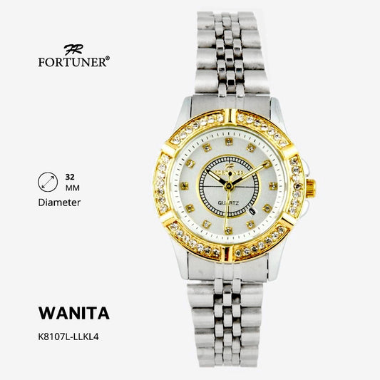 Fortuner Jam Tangan Wanita Analog Water Resist Tahan Air Rantai Stainless Yarina