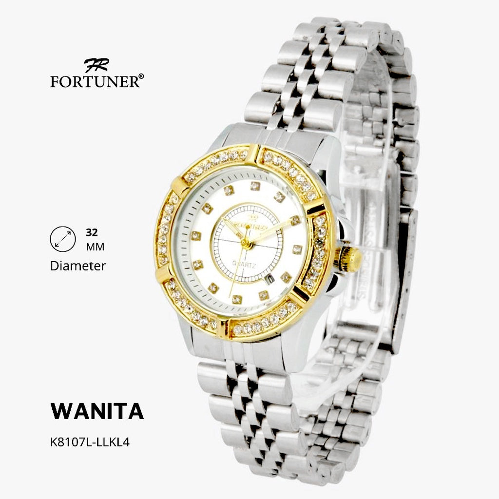 Fortuner Jam Tangan Wanita Analog Water Resist Tahan Air Rantai Stainless Yarina