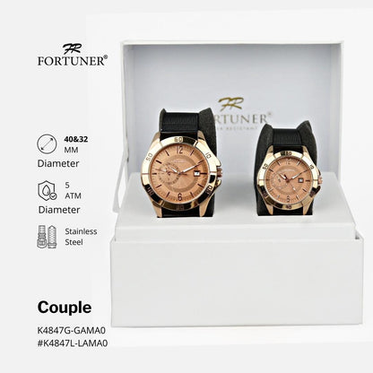 Fortuner Jam Tangan Couple Analog Tahan Air Rantai Pasir Avery