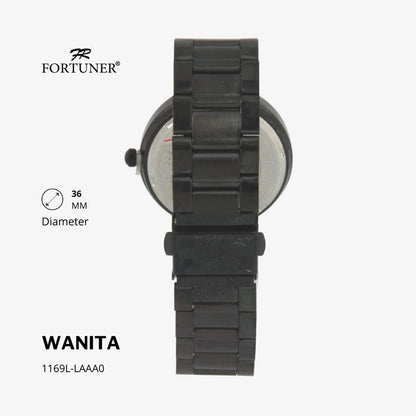 Fortuner Jam Tangan Fashion Wanita Analog Water Resistant Rantai Stainless Silver Gold  Hitam Yihana