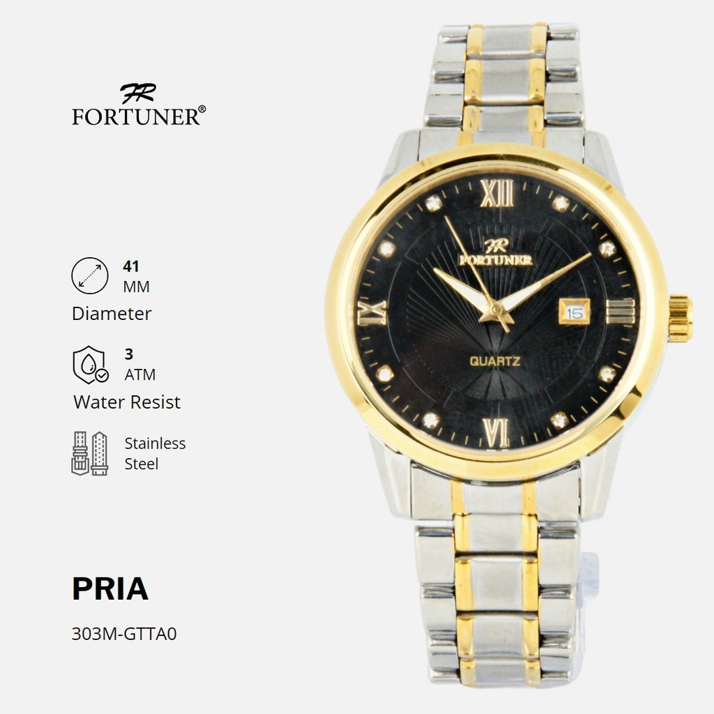 Fortuner Jam Tangan Pria Analog Water Resist Superior All Stainless Typhoon