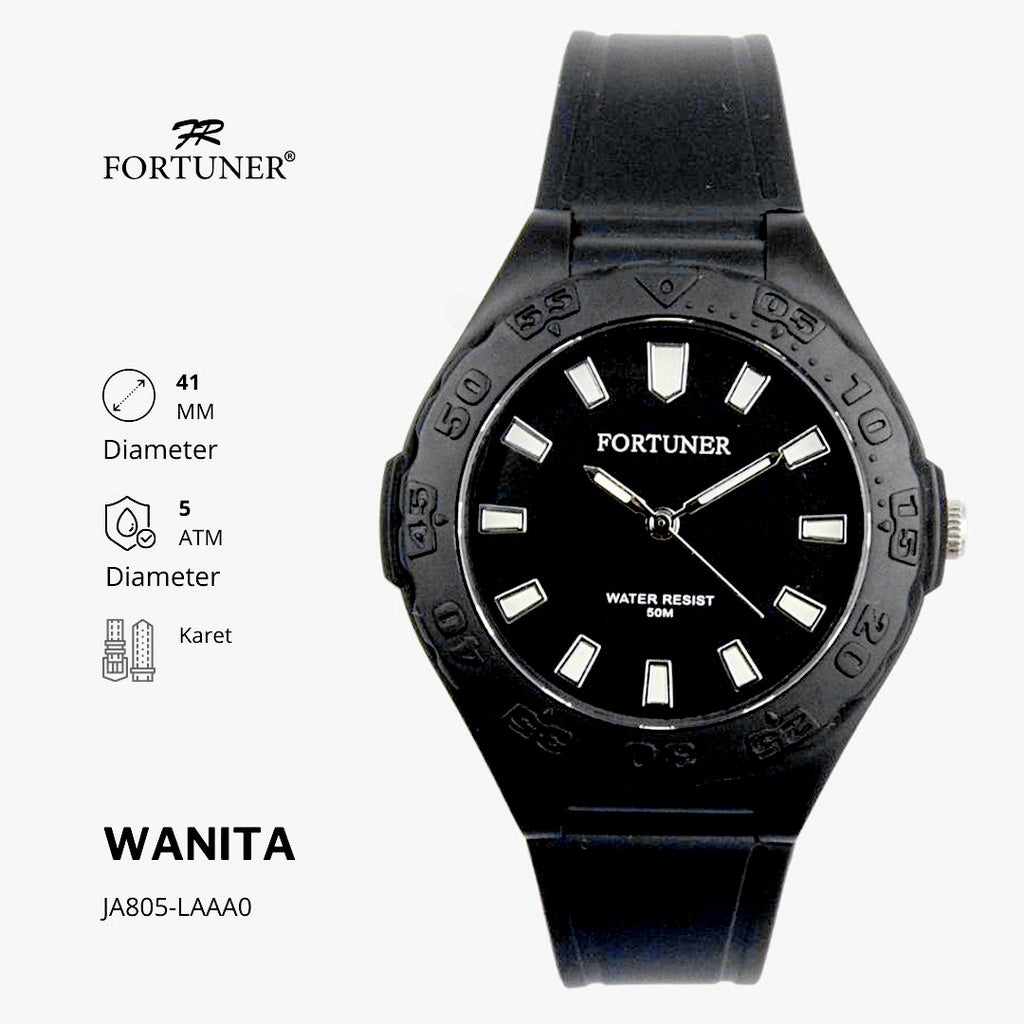 Fortuner Jam Tangan Analog Pria-Wanita Water Resistant Rubber Pearl