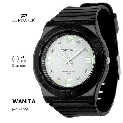 Fortuner Jam Tangan Sports Analog Wanita Water Resistant Rubber Zohara