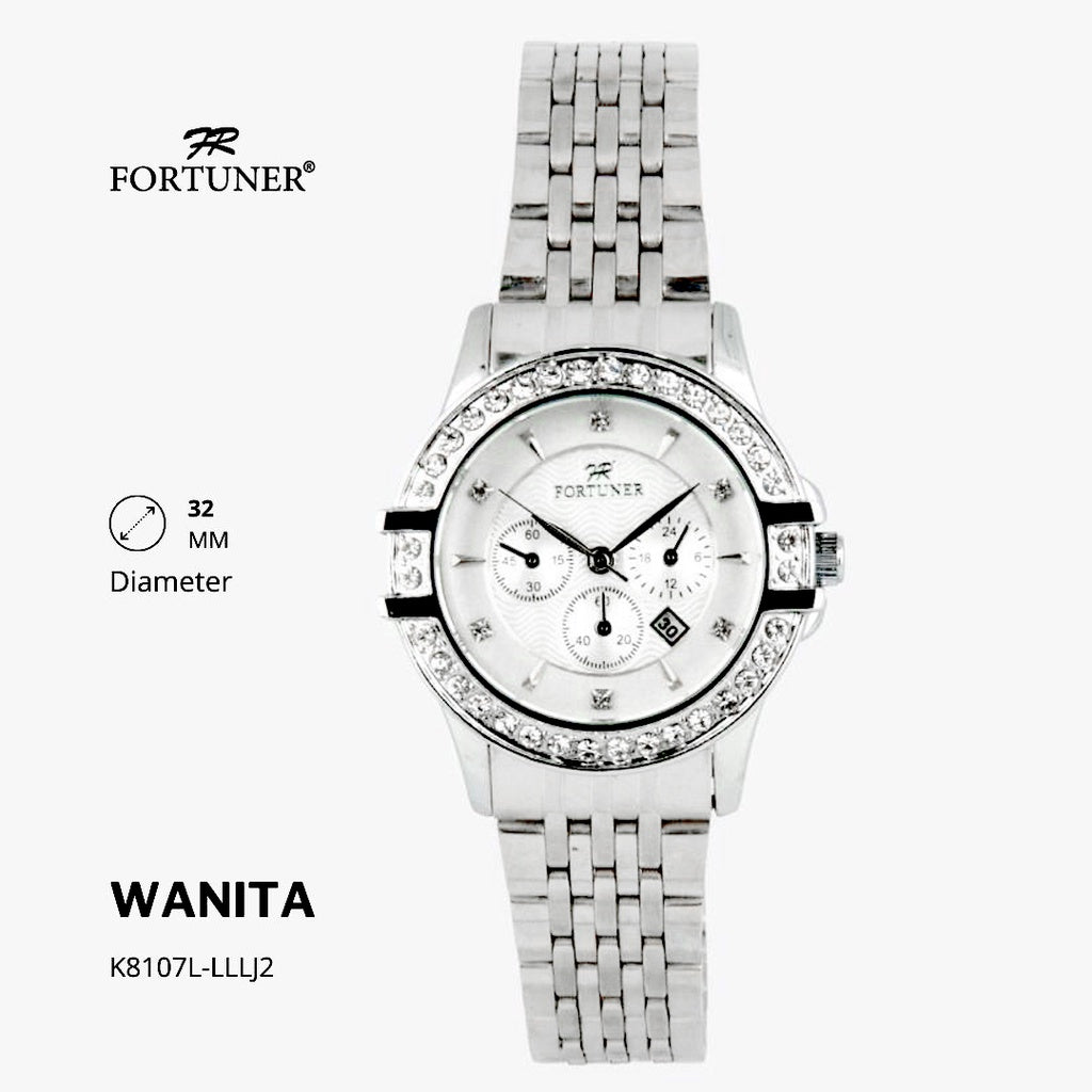 Fortuner Jam Tangan Wanita Analog Water Resist Tahan Air Rantai Stainless Yarona