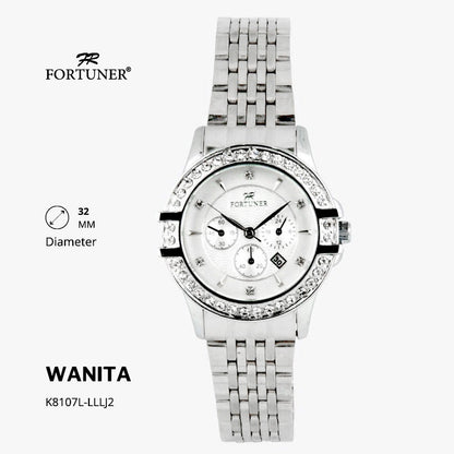 Fortuner Jam Tangan Wanita Analog Water Resist Tahan Air Rantai Stainless Yarona