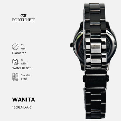 Fortuner Jam Tangan Wanita Analog Water Resist Rantai Stainless Alberta