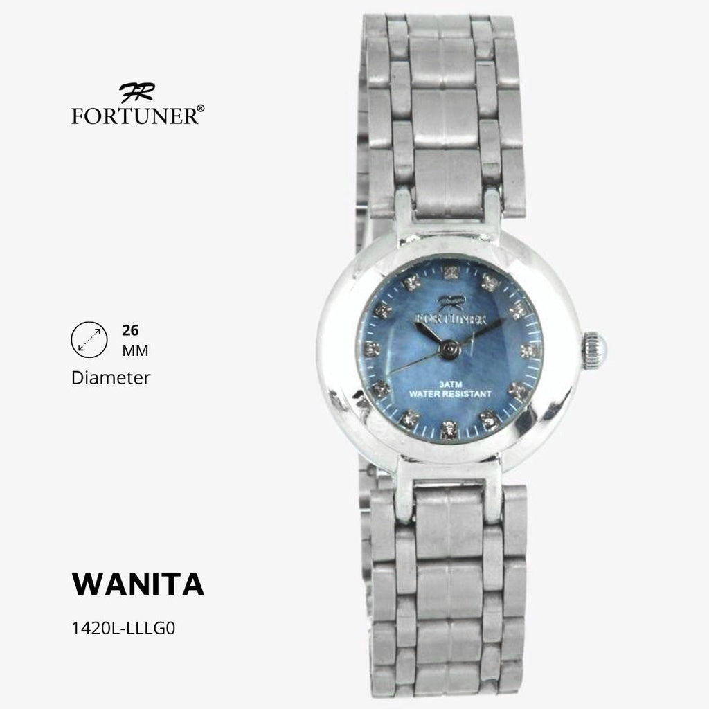 Fortuner Jam Tangan Analog Wanita Silver Gold Water Resistant Rantai Yessenia