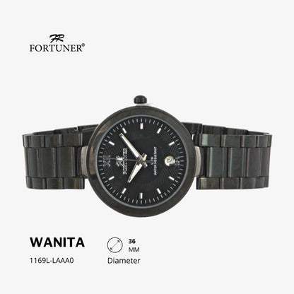 Fortuner Jam Tangan Fashion Wanita Analog Water Resistant Rantai Stainless Silver Gold  Hitam Yihana