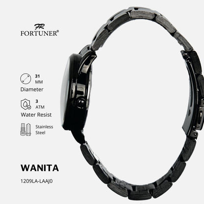 Fortuner Jam Tangan Wanita Analog Water Resist Rantai Stainless Alberta