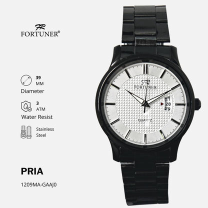 Fortuner Jam Tangan Analog Pria Hitam Water Resistant Adam