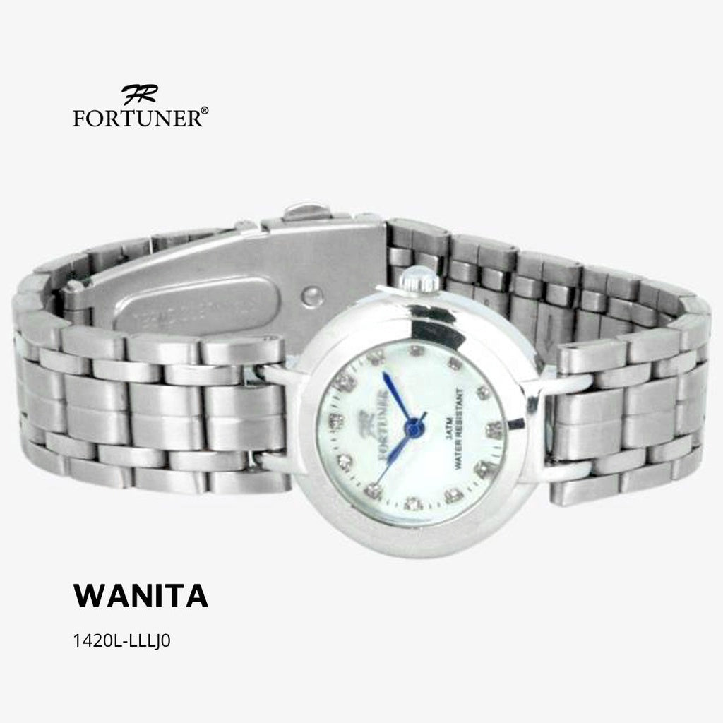 Fortuner Jam Tangan Analog Wanita Silver Gold Water Resistant Rantai Yessenia