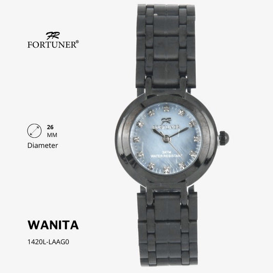 Fortuner Jam Tangan Analog Wanita Silver Gold Water Resistant Rantai Yessenia