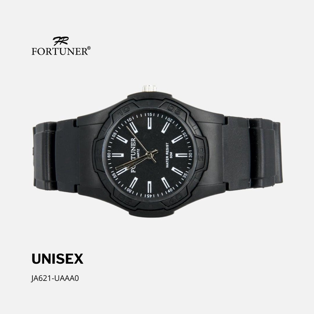 Fortuner Jam Tangan Analog Unisex Water Resistant Rubber Parker