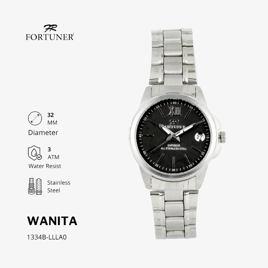 Fortuner Jam Tangan Wanita Analog Water Resist Superior All Stainless Tissaia