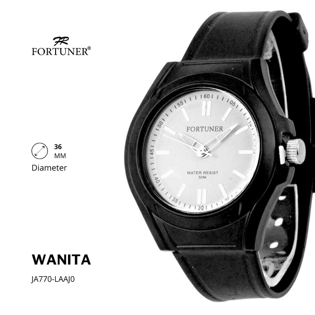 Fortuner Jam Tangan Analog Wanita Water Resistant Rubber Zehra