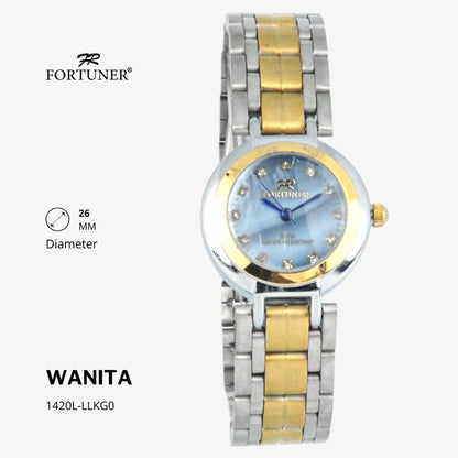 Fortuner Jam Tangan Analog Wanita Silver Gold Water Resistant Rantai Yessenia