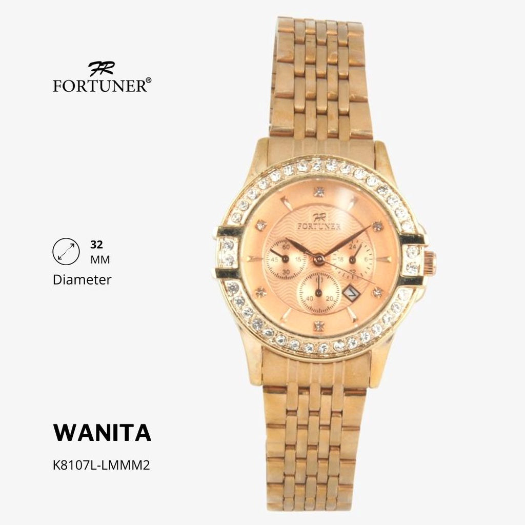 Fortuner Jam Tangan Wanita Analog Water Resist Tahan Air Rantai Stainless Yarona